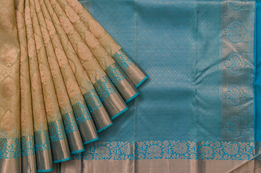 Bridal Beige Kanjivaram Silk Saree by Tharakaram PSTK04054