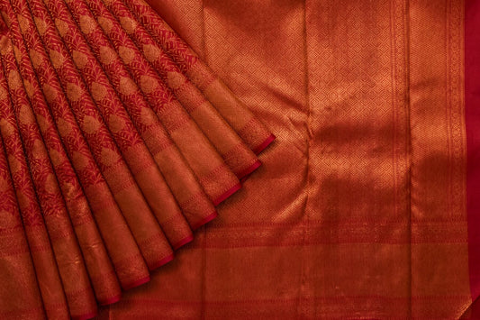 Maroon Brocade Kanjivaram Silk Saree by Tharakaram PSTK04055