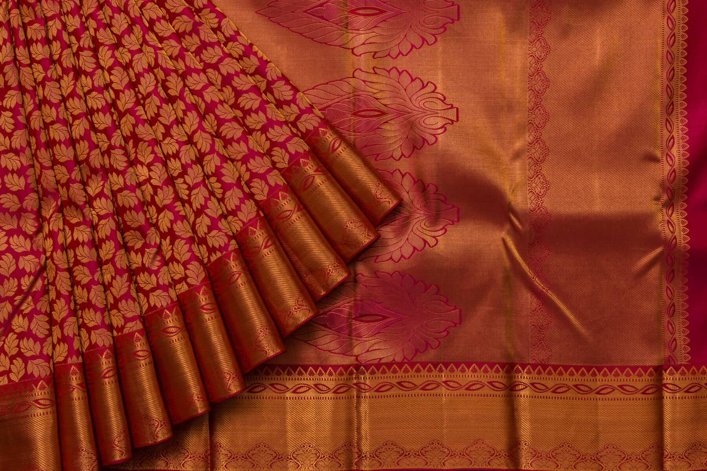 Bridal Reddish Pink Kanjivaram Silk Saree by Tharakaram PSTK04061