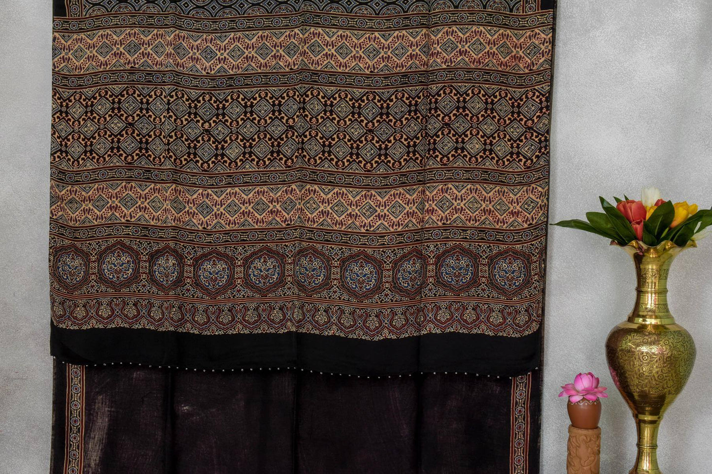 Ajrakh cotton modal saree Chakor PSCK260226 - Parisera