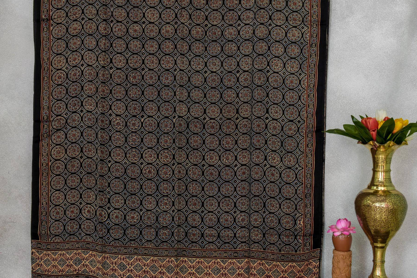 Ajrakh cotton modal saree Chakor PSCK260226 - Parisera