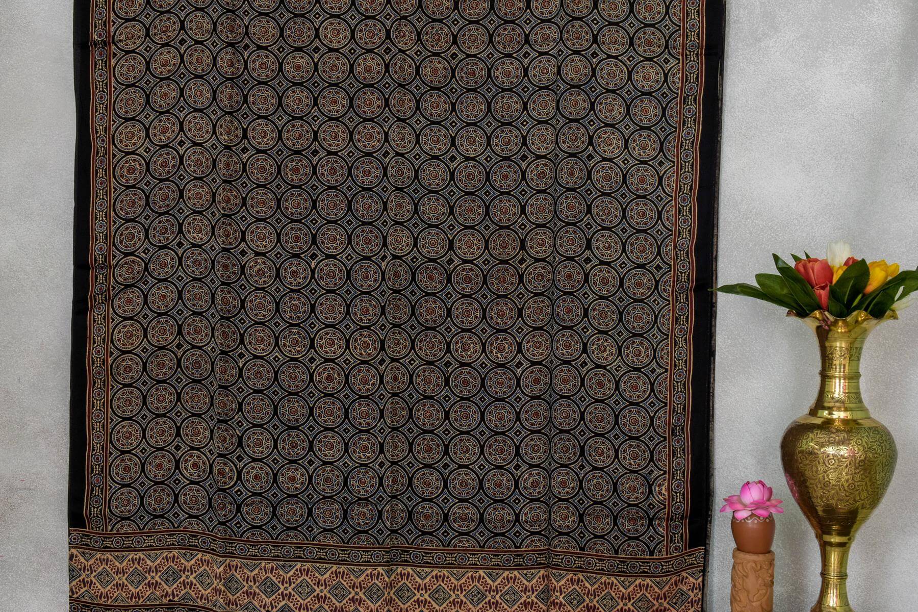 Ajrakh cotton modal saree Chakor PSCK260226 - Parisera