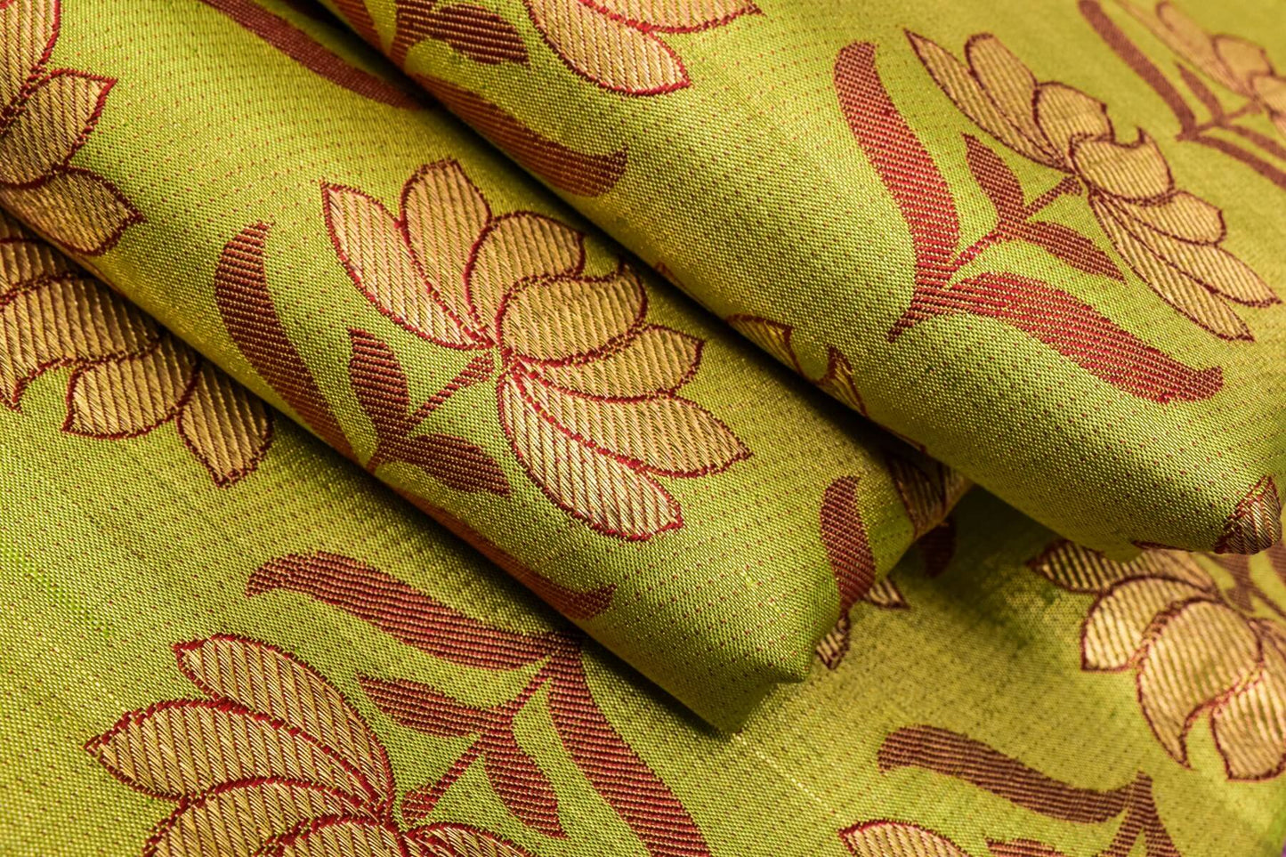 Bright Green Kanjivaram Silk Saree by Tharakaram PSTK04064