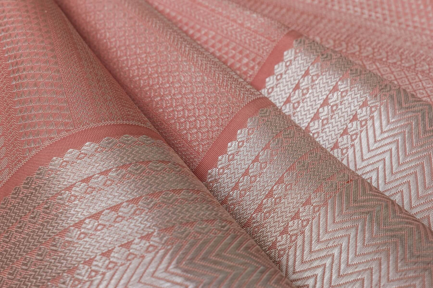Mild Peach Kanjivaram Silk Saree by Tharakaram PSTK04070