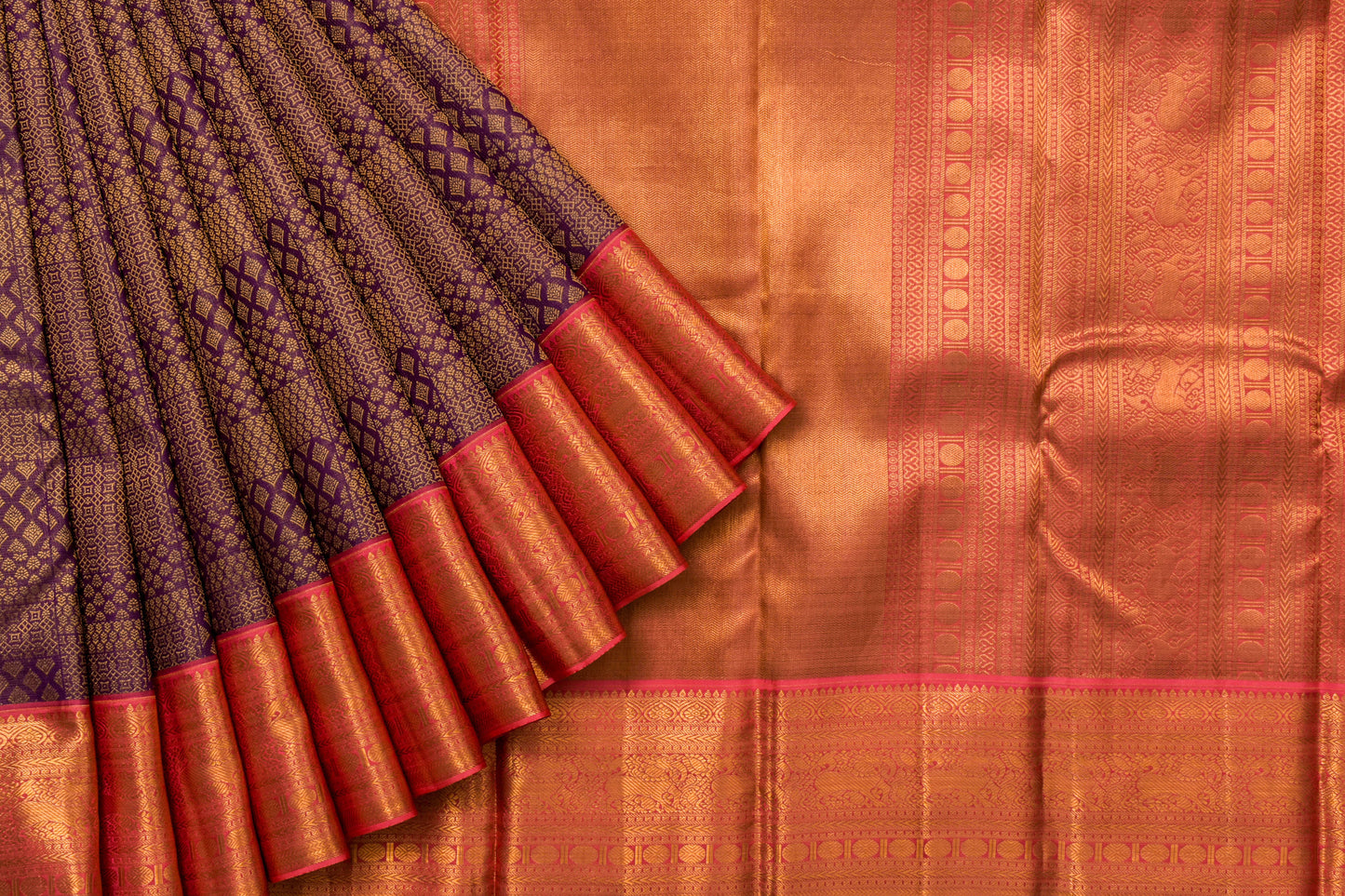 Purple Bridal Kanjivaram Silk Saree by Tharakaram PSTK04072