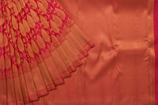 Reddish Pink Kanjivaram Silk Saree by Tharakaram PSTK04089