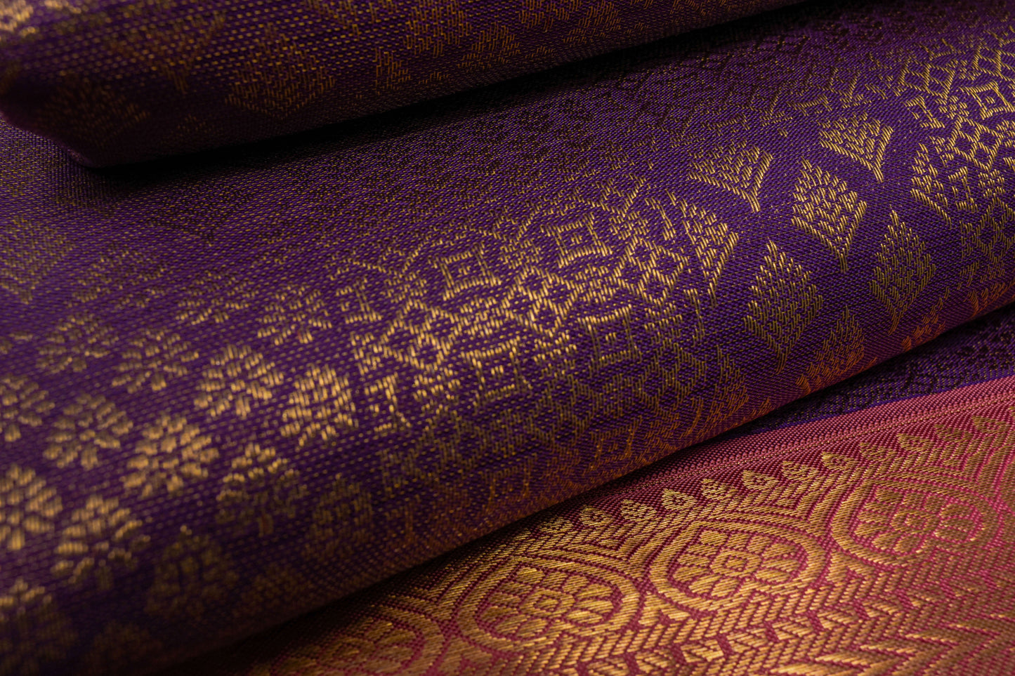 Purple Bridal Kanjivaram Silk Saree by Tharakaram PSTK04072