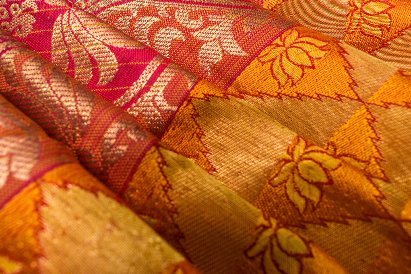 Golden Yellow Kanjivaram Silk Saree by Tharakaram PSTK04073