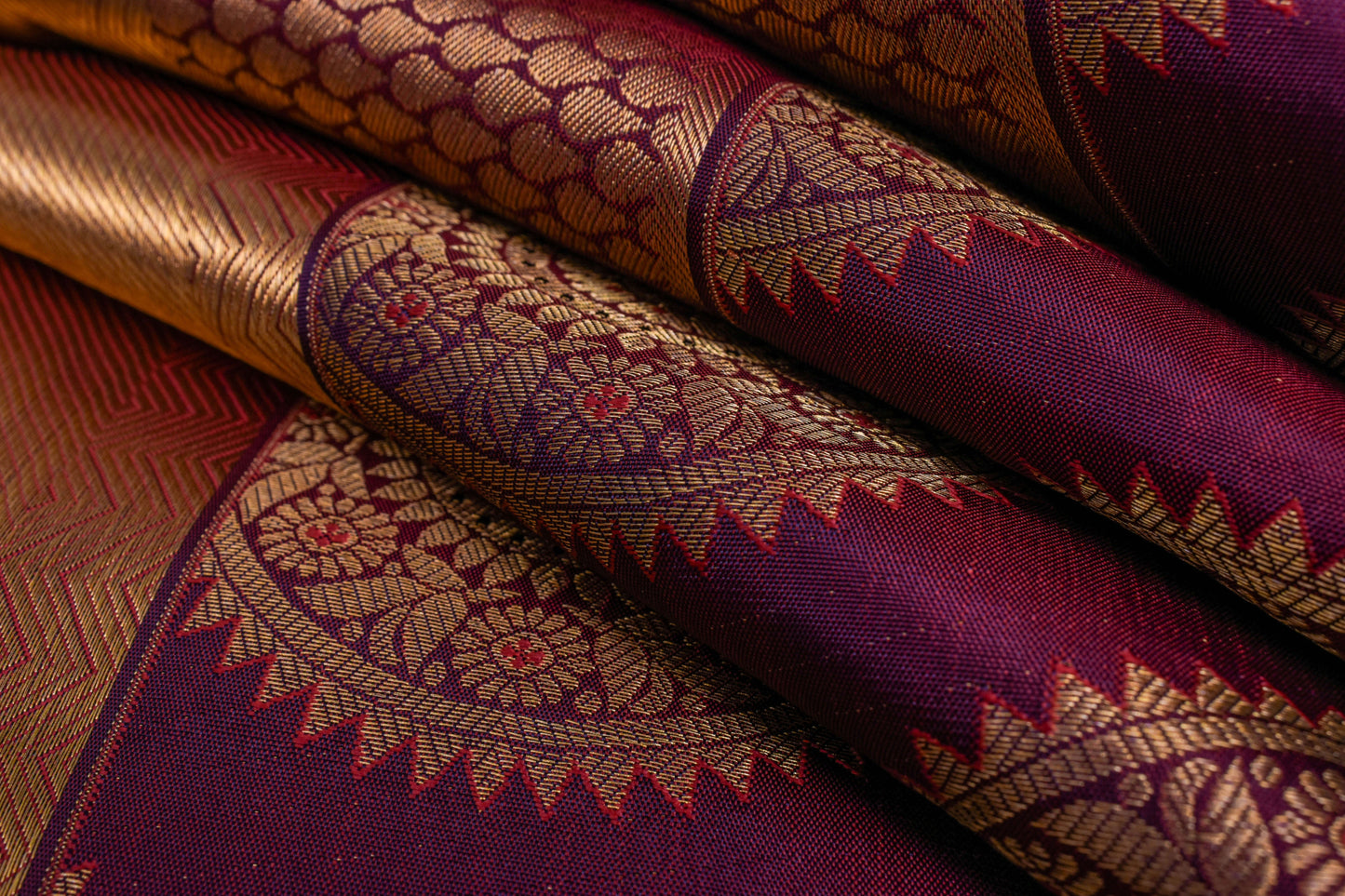 Deep Brown Kanjivaram Silk Saree by Tharakaram PSTK04085