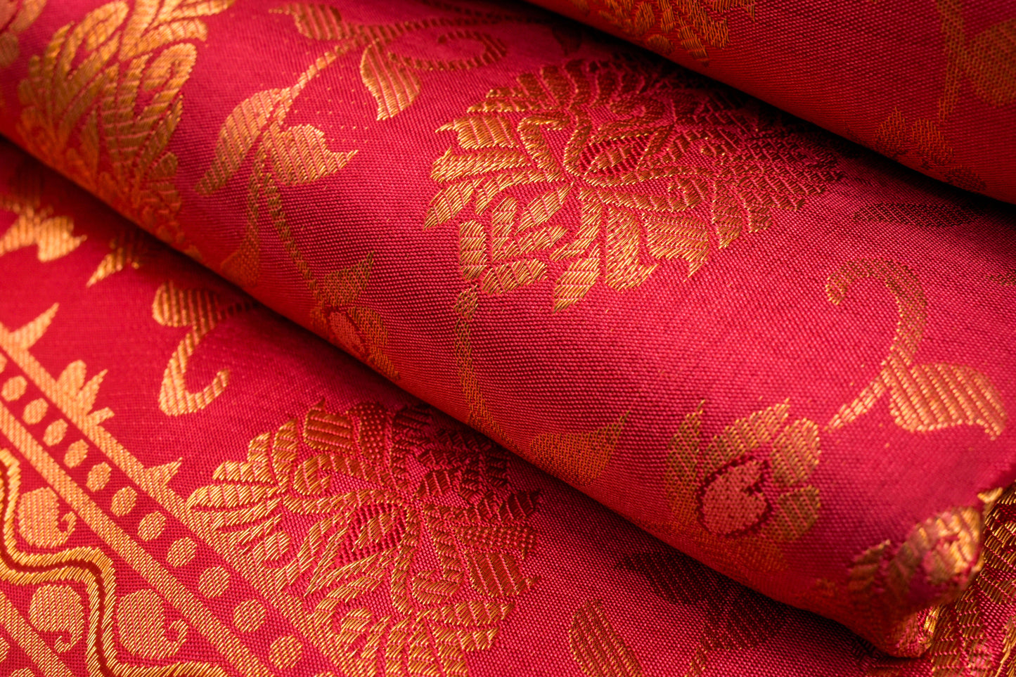 Reddish Pink Kanjivaram Silk Saree by Tharakaram PSTK04089