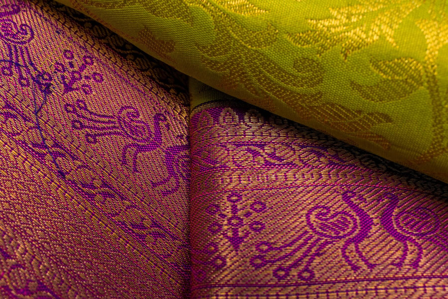 Fluorescent Green Bridal Kanjivaram Silk Saree by Tharakaram PSTK04090