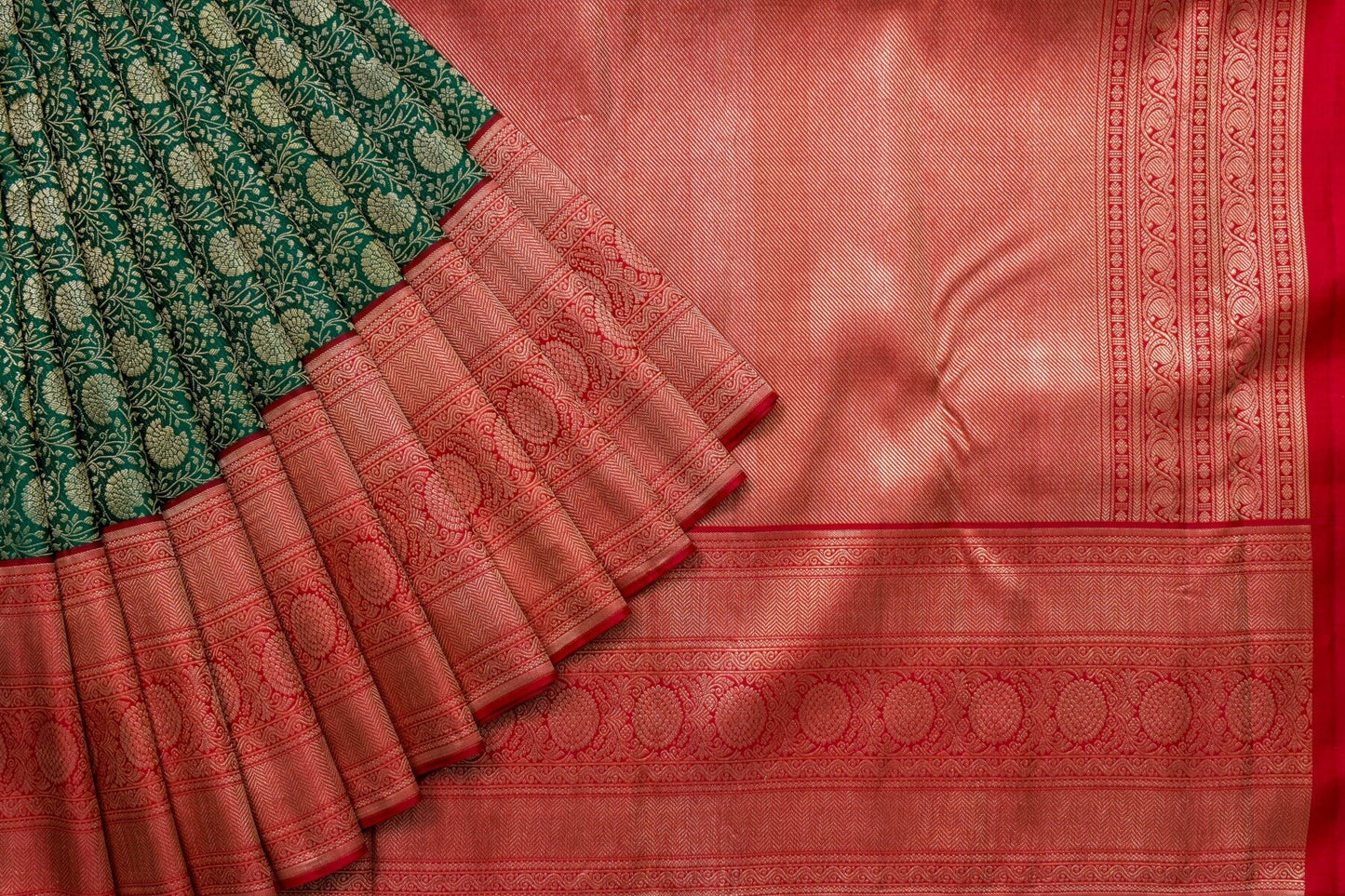 Dark Green Kanjivaram Silk Saree by Tharakaram PSTK04096