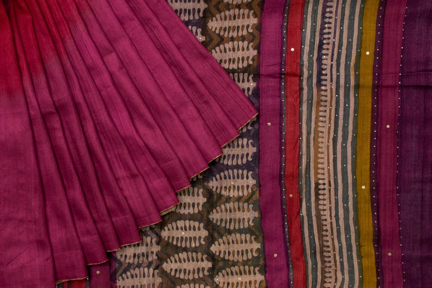 Batik print Tussar silk saree by Weavers studio PSWS140037