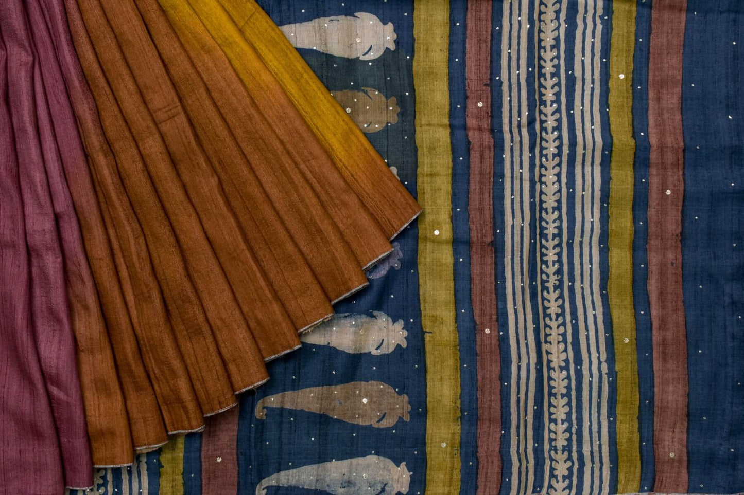 Batik print Tussar silk saree by Weavers studio PSWS140038