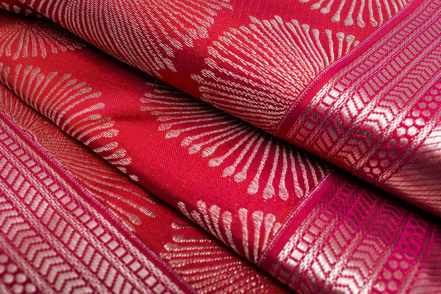Deep Pink Kanjivaram Silk Saree by Tharakaram PSTK04091