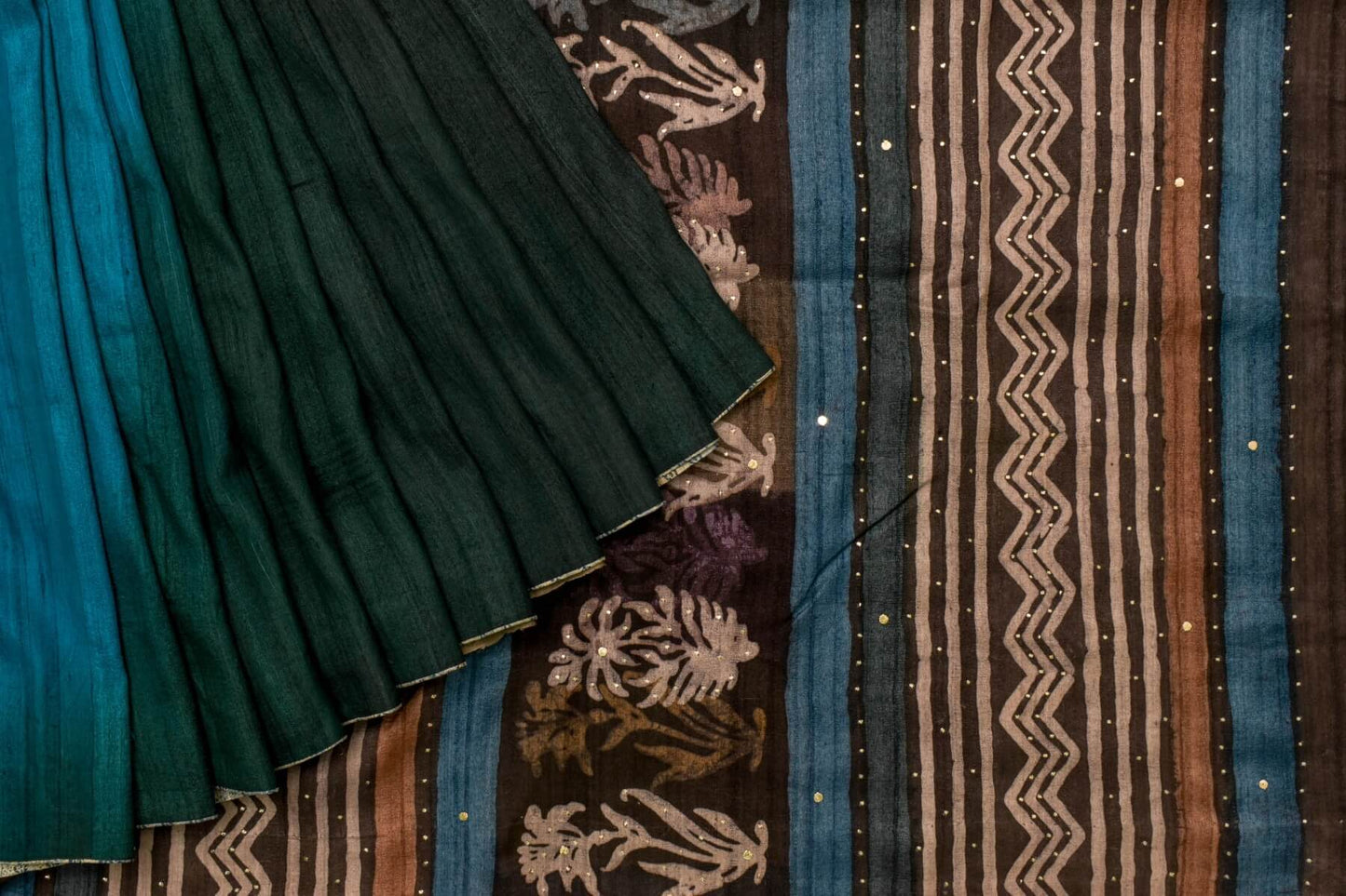 Batik print Tussar silk saree by Weavers studio PSWS140040