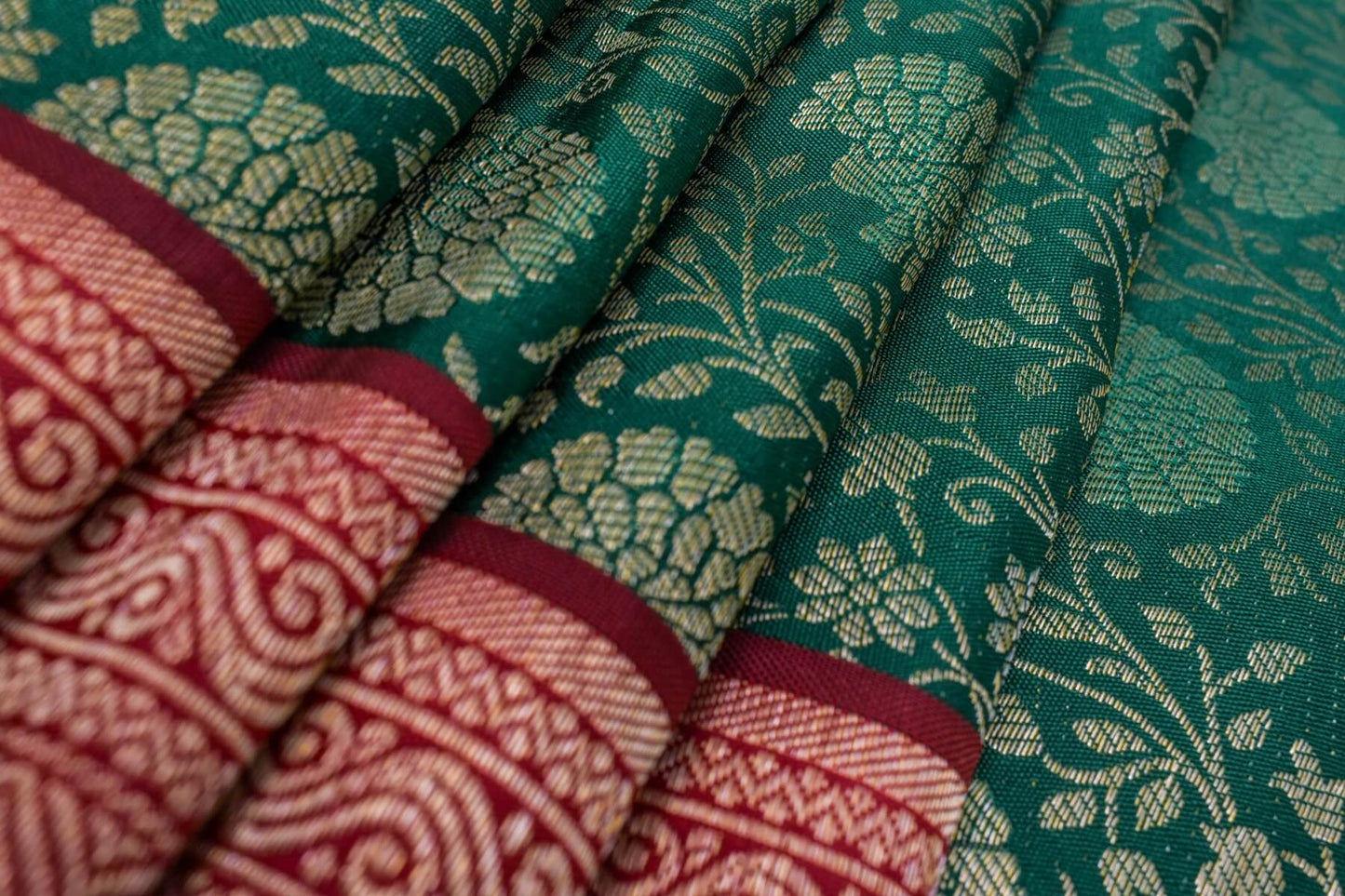 Dark Green Kanjivaram Silk Saree by Tharakaram PSTK04096