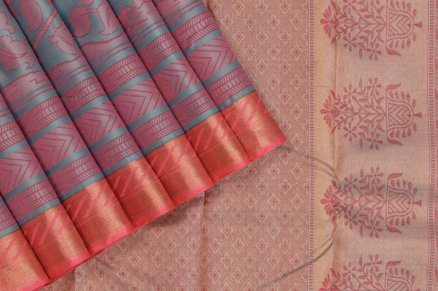 Kanjivaram Silk Saree by Sita Mahalakshmi PSSM05SMLSEL230621 - Parisera