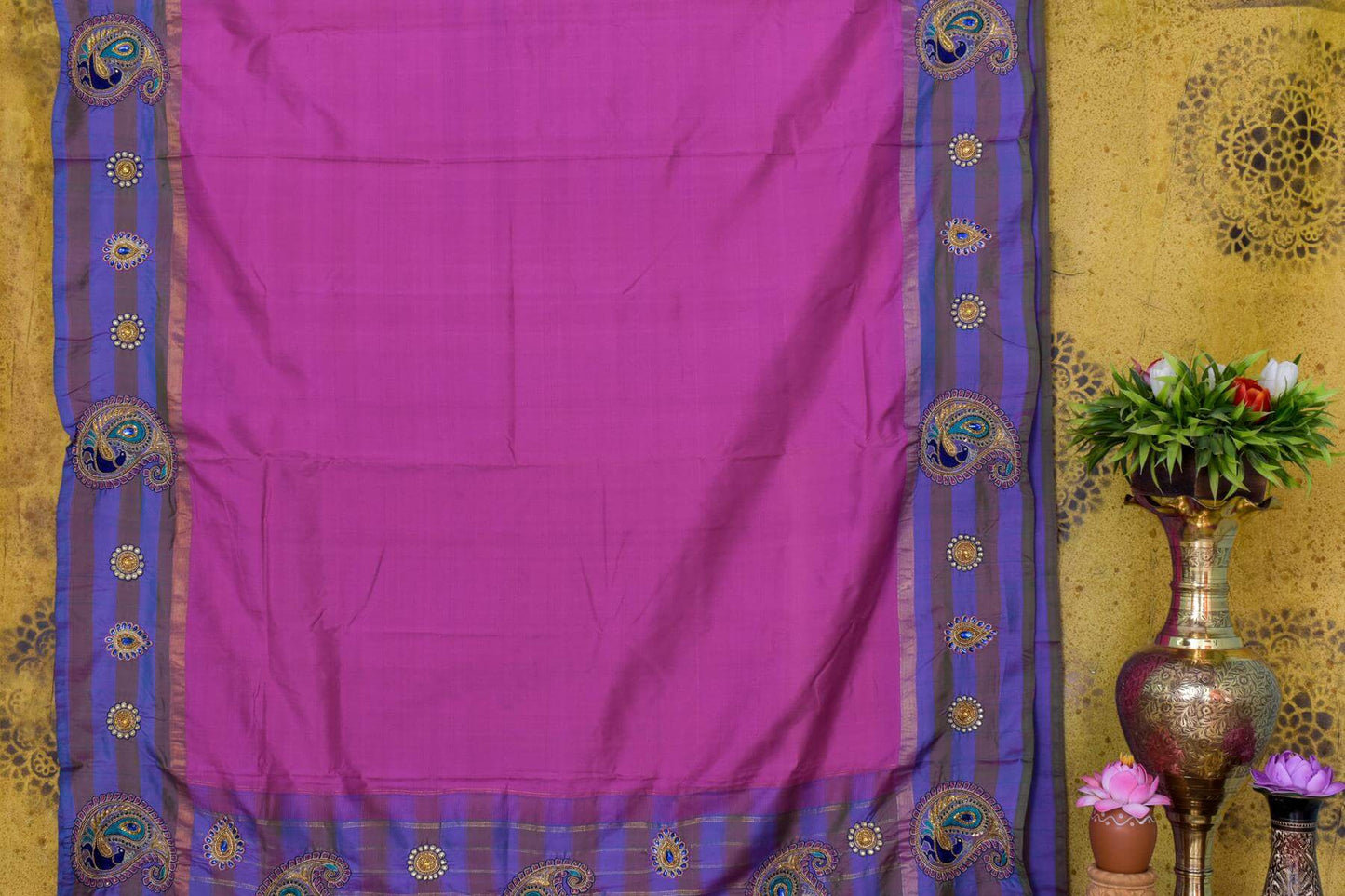 Pink Kanjivaram silk saree PSSR014327 - Parisera