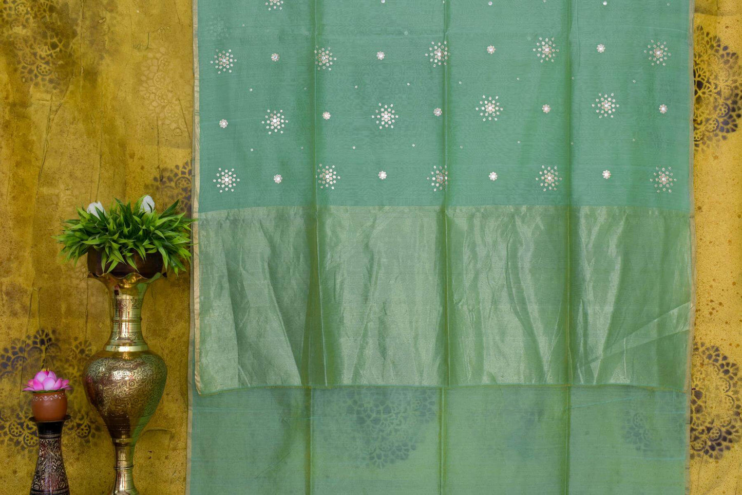 Sea Green Bhagalpuri Tussar Silk Saree by Chakor PSCK260246 - Parisera