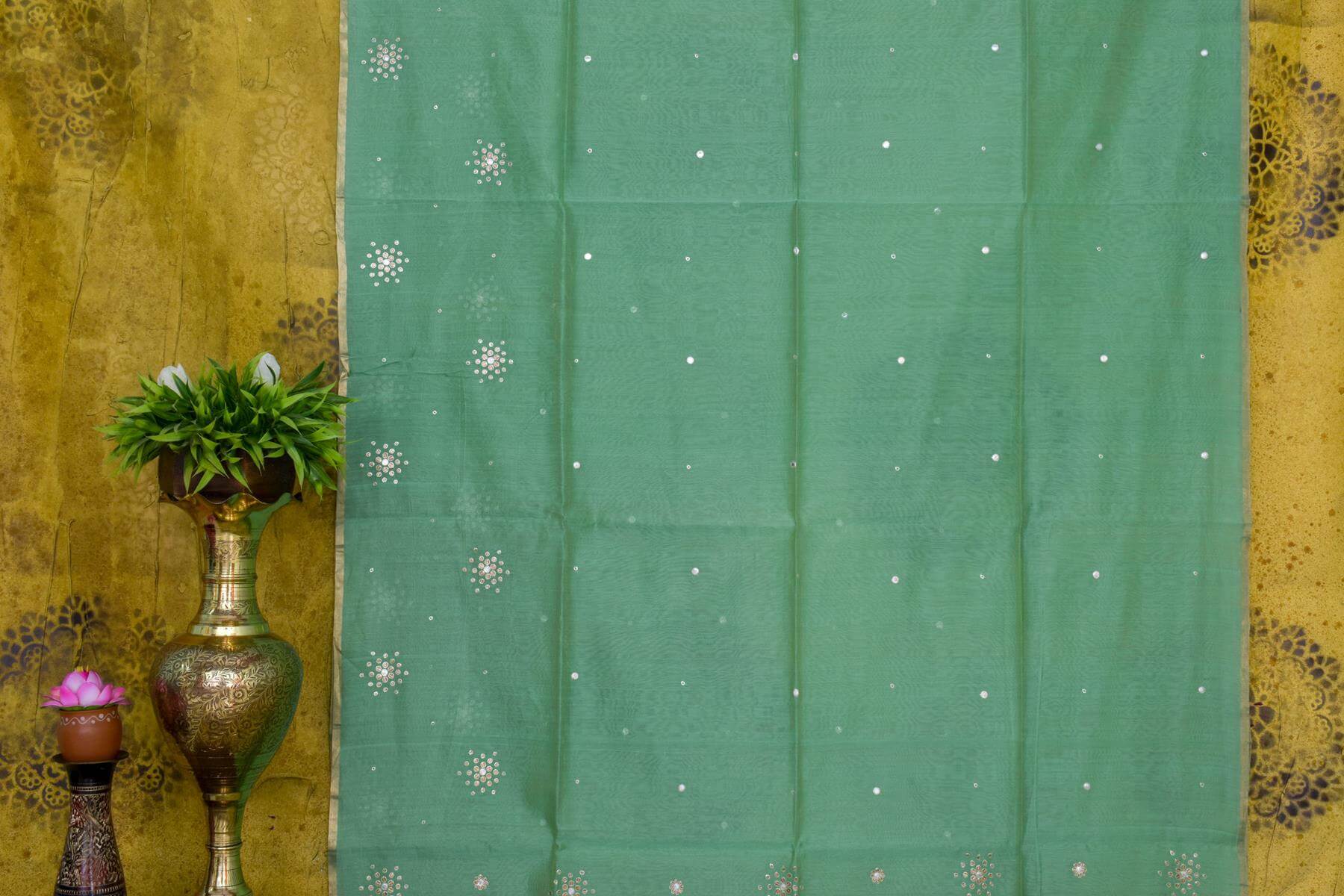 Sea Green Bhagalpuri Tussar Silk Saree by Chakor PSCK260246 - Parisera