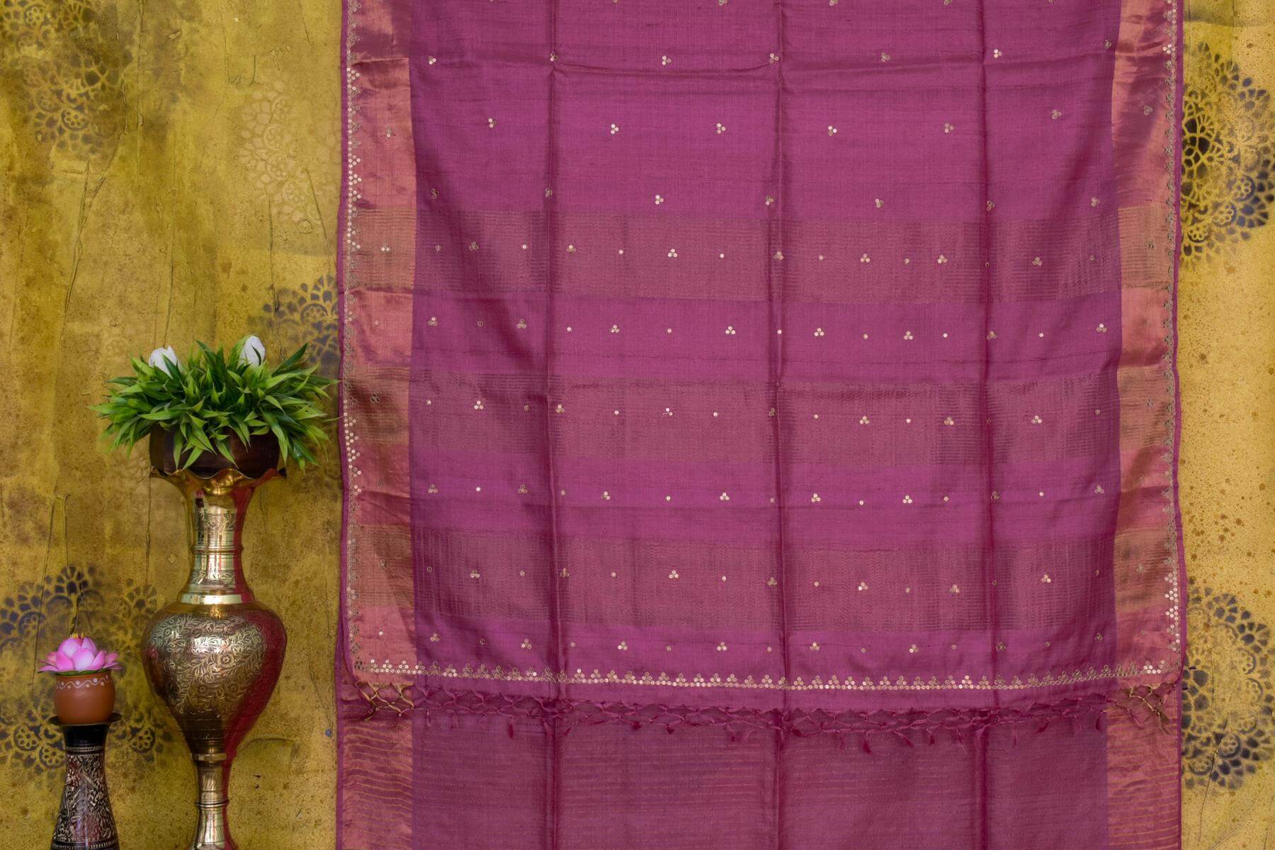 Pink Bhagalpuri Tussar Silk Saree by Chakor PSCK260247 - Parisera