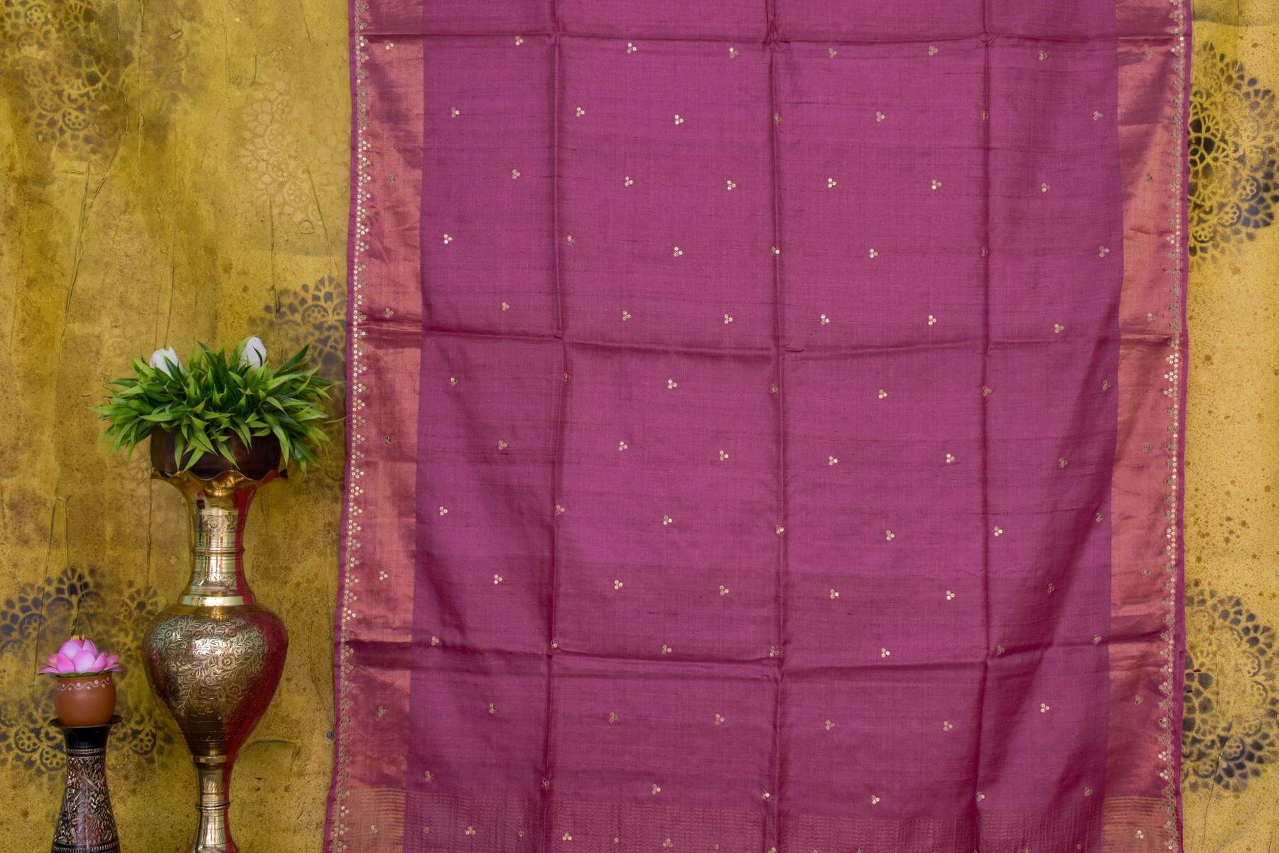 Pink Bhagalpuri Tussar Silk Saree by Chakor PSCK260247 - Parisera