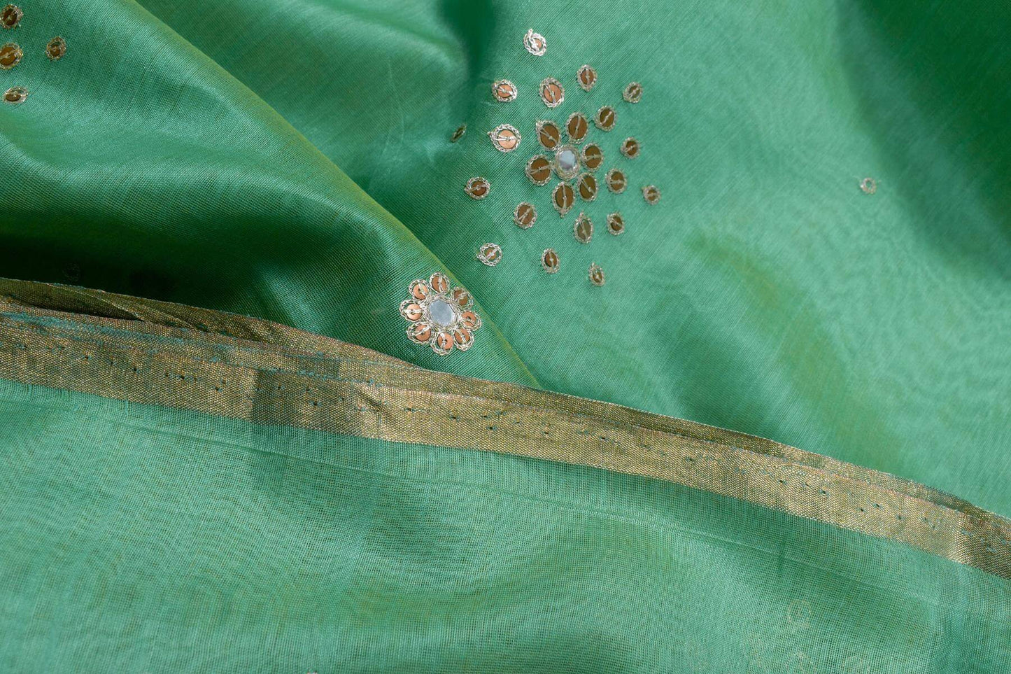Sea Green Bhagalpuri Tussar Silk Saree by Chakor PSCK260246 - Parisera