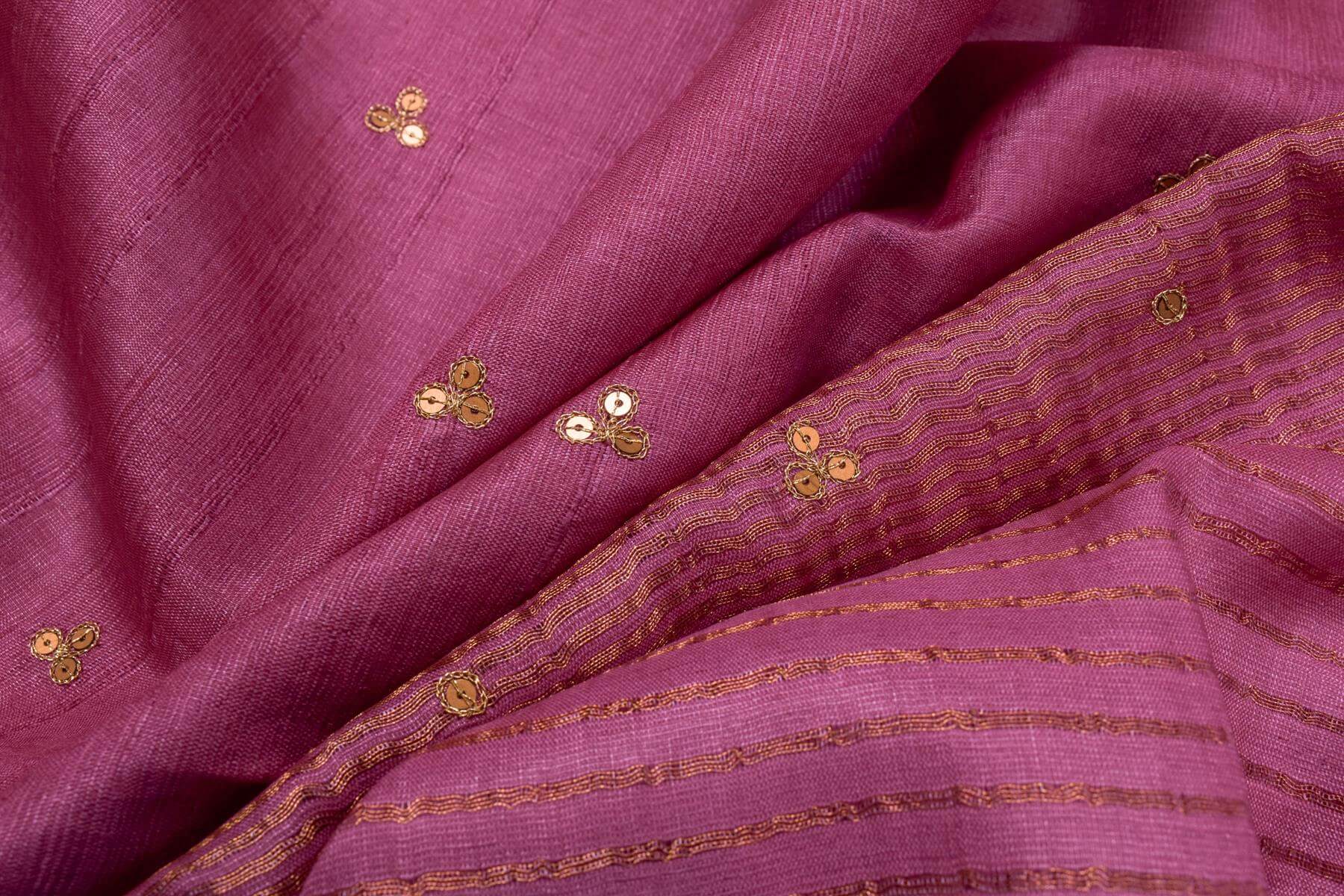 Pink Bhagalpuri Tussar Silk Saree by Chakor PSCK260247 - Parisera