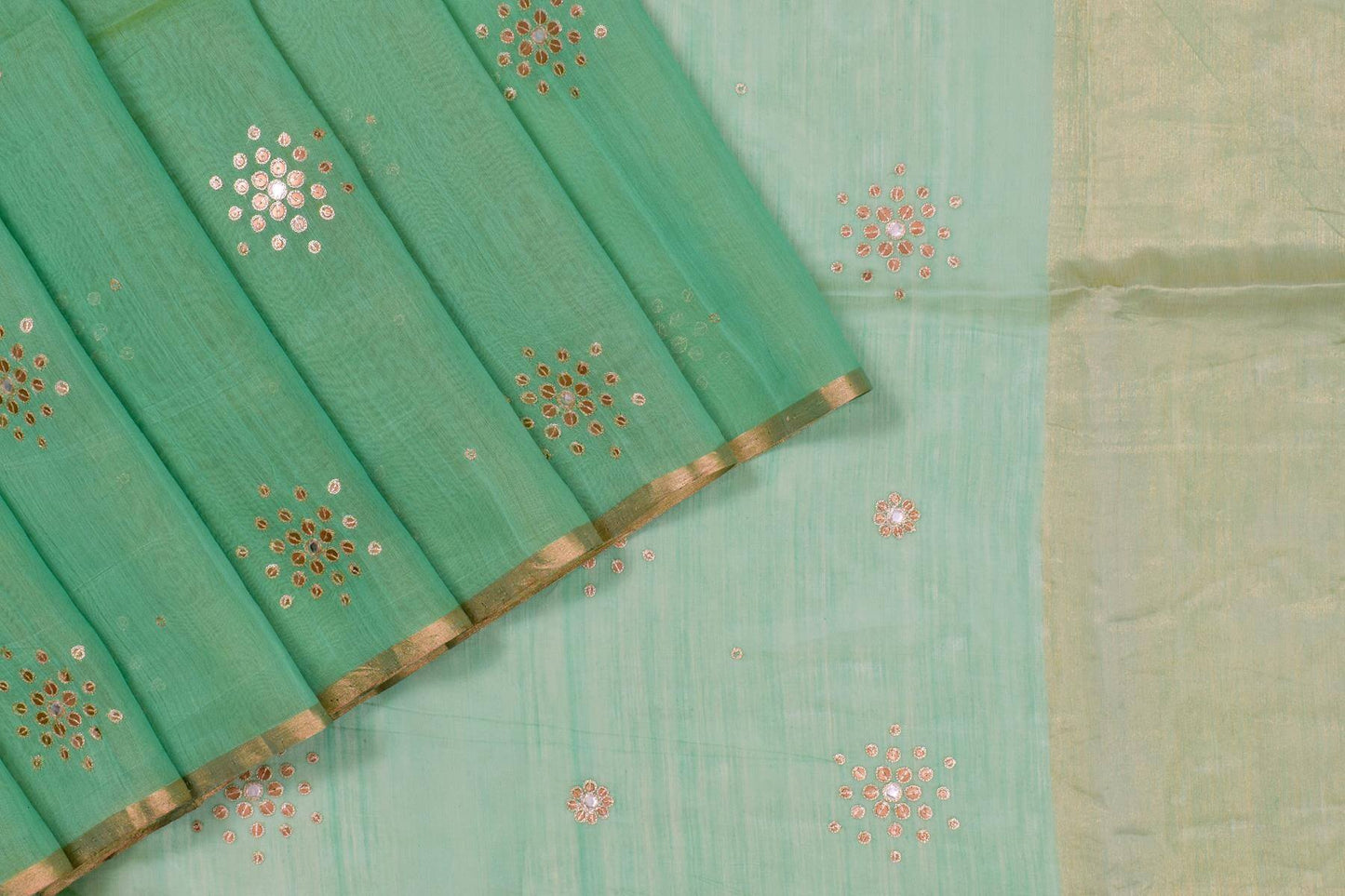 Sea Green Bhagalpuri Tussar Silk Saree by Chakor PSCK260246 - Parisera