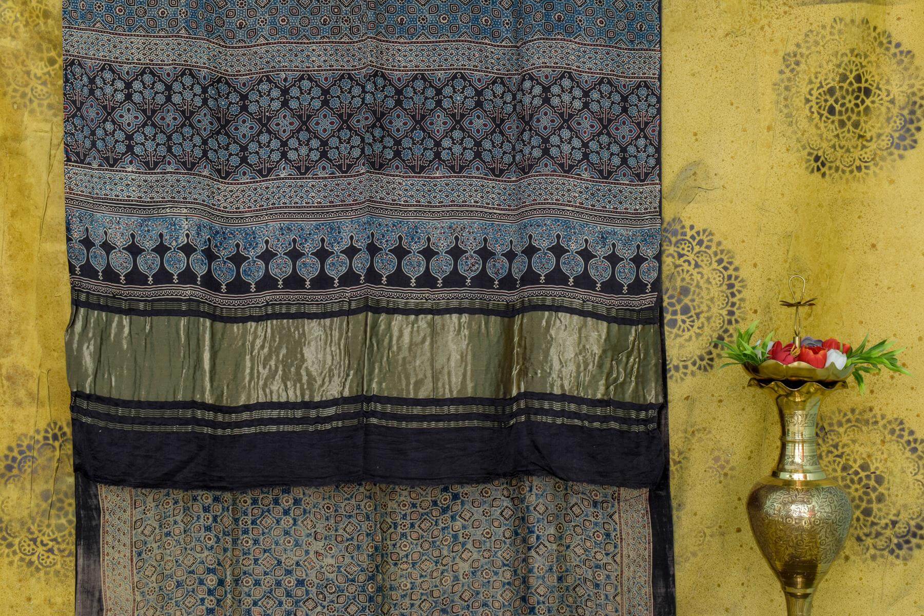 Bandhani/Ajrakh Gaji Silk Saree by Chakor PSCK260273 - Parisera