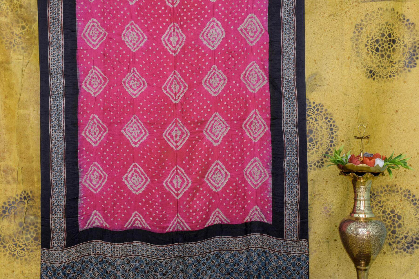 Bandhani/Ajrakh Gaji Silk Saree by Chakor PSCK260273 - Parisera