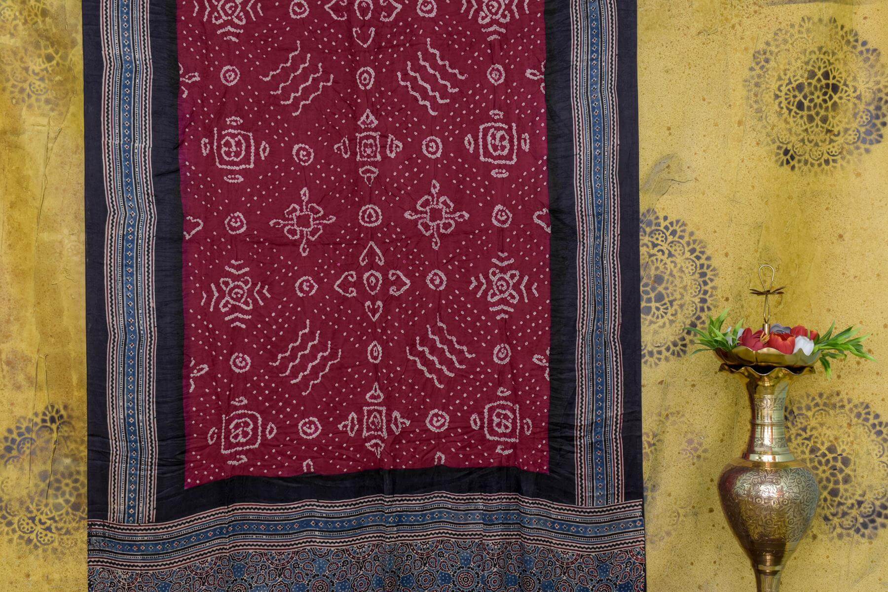 Bandhani/Ajrakh Gaji Silk Saree by Chakor PSCK260274 - Parisera