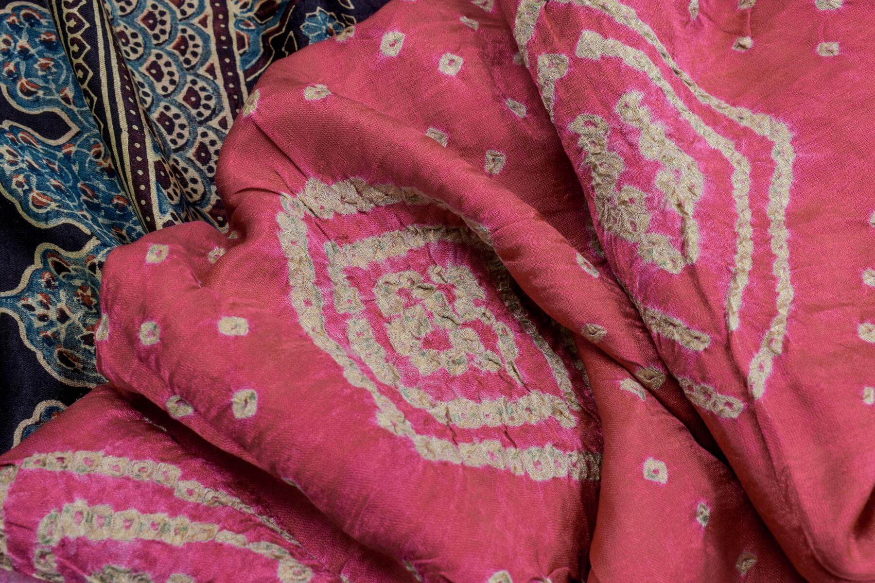 Bandhani/Ajrakh Gaji Silk Saree by Chakor PSCK260273 - Parisera