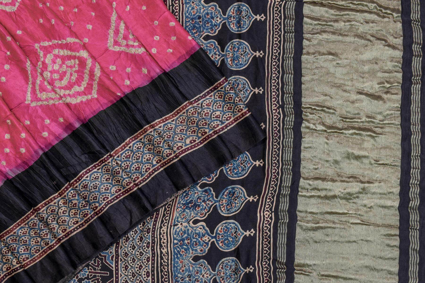 Bandhani/Ajrakh Gaji Silk Saree by Chakor PSCK260273 - Parisera