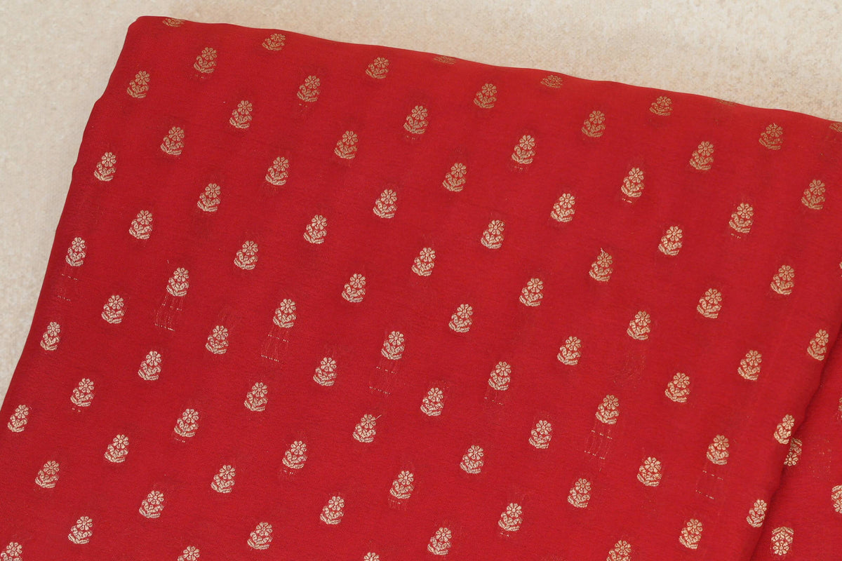 Tomato Red Mysore Silk Saree body zoom