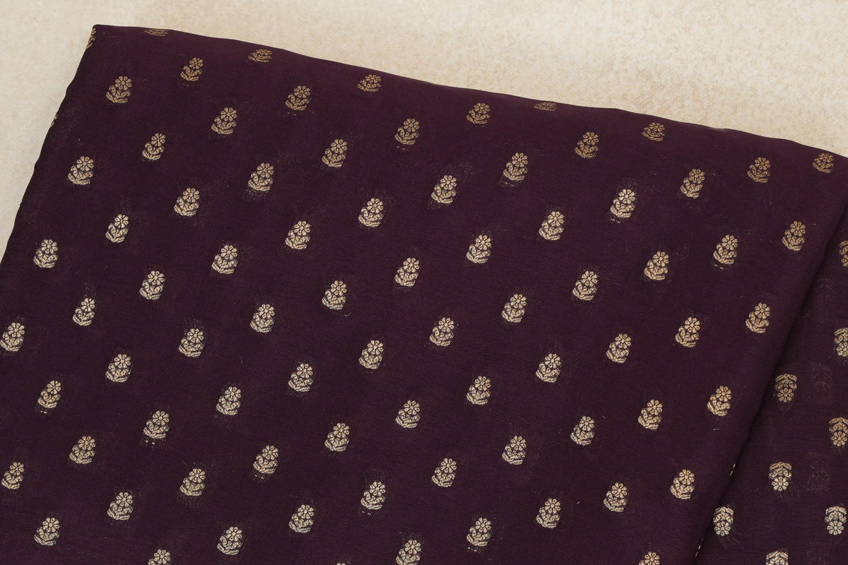Deep Plum Purple Mysore Silk Saree body zoom