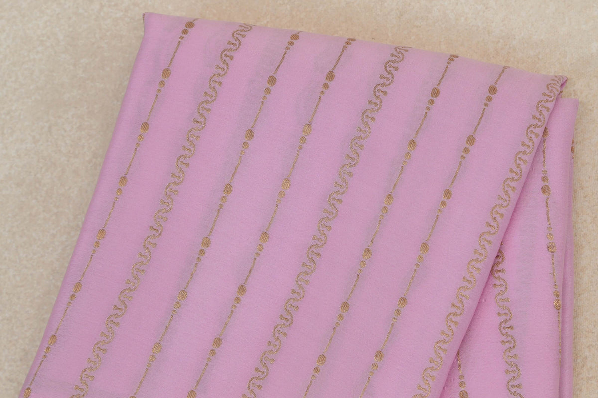 Rose Pink Mysore Silk Saree by Shreenivas Silks body