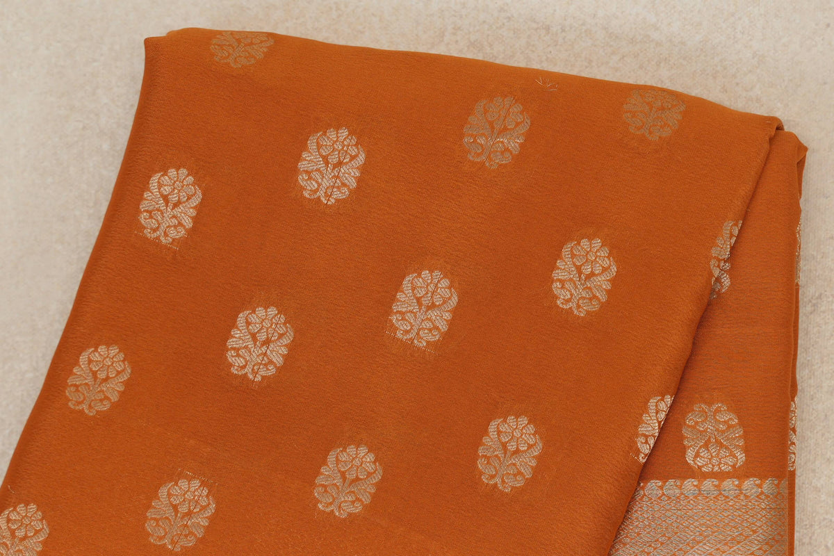 Mustard Orange Mysore Silk Saree by Shreenivas Silks body