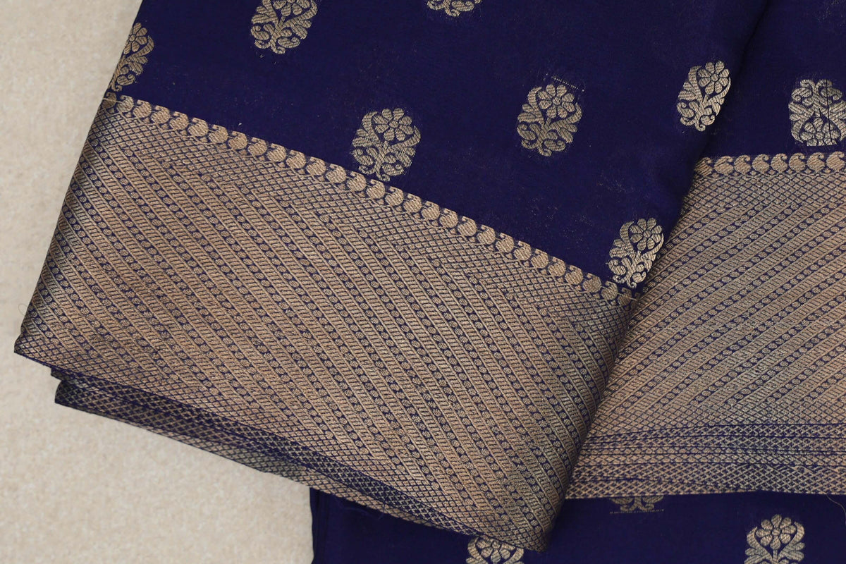 Deep Blue Mysore Silk Saree by Shreenivas Silks PSSR0110360