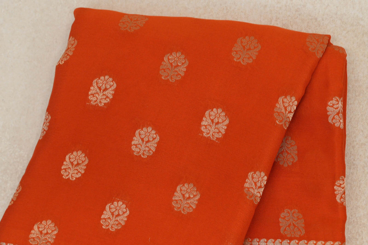 Dark Orange Mysore Silk Saree by Shreenivas Silks PSSR0110363