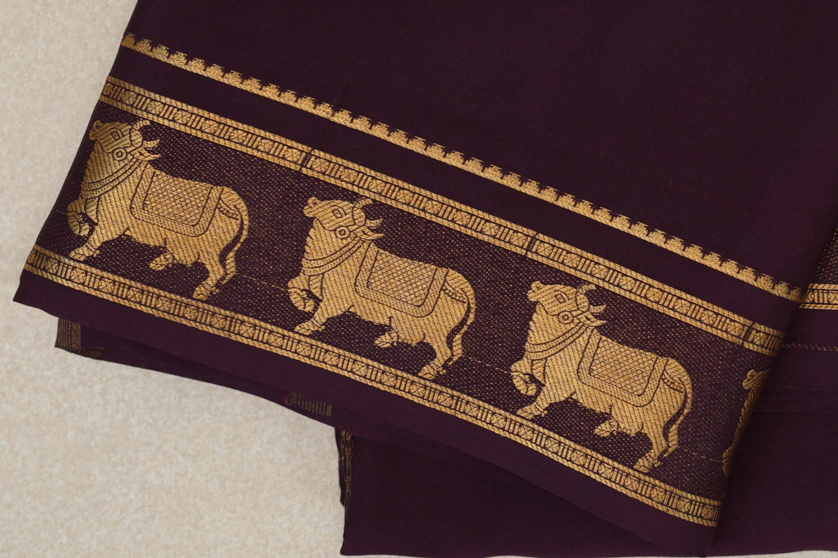 Plum Purple Mysore Silk Saree by Shreenivas Silks PSSR0110370