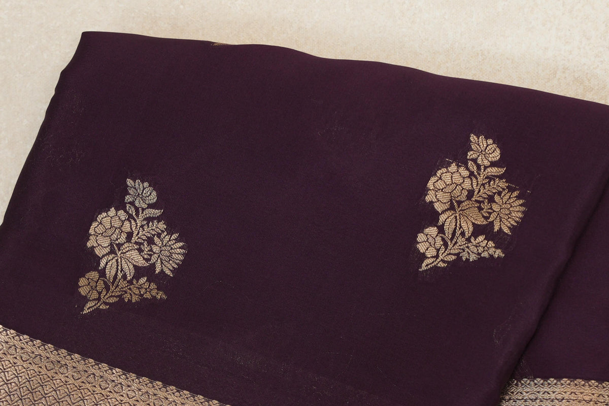 Deep Plum Purple Mysore Silk Saree by Shreenivas Silks PSSR0110391