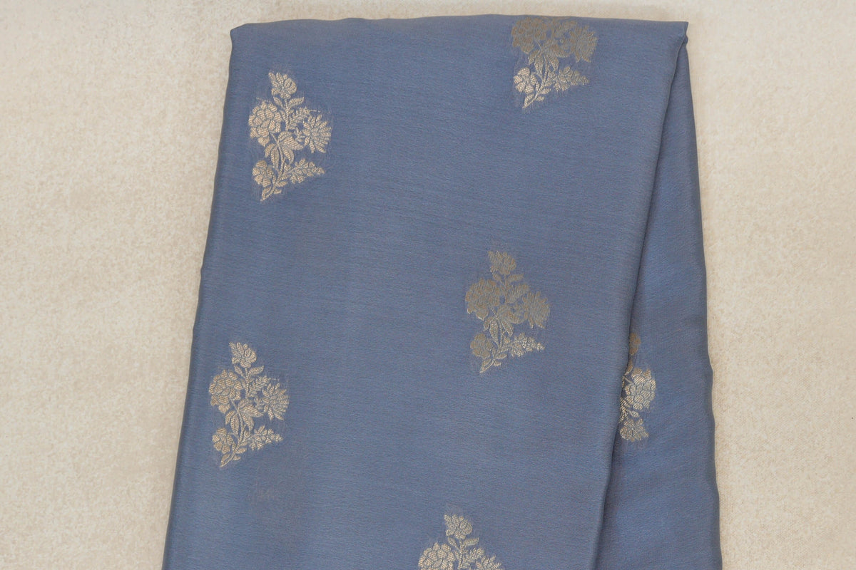 Light Blue Grey Mysore Silk Sareebody zoom