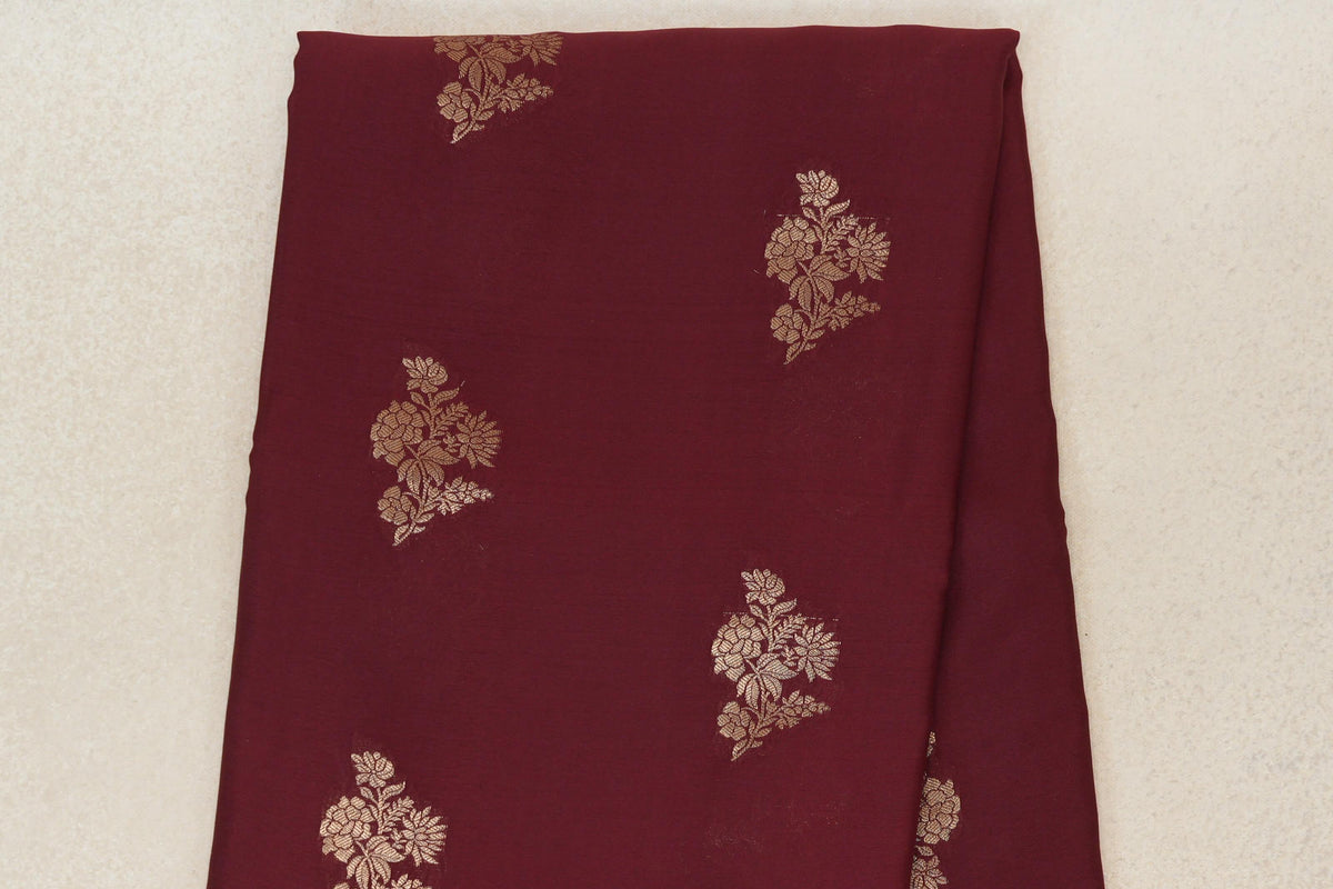 Deep Wine Maroon Mysore Silk Saree body zoom