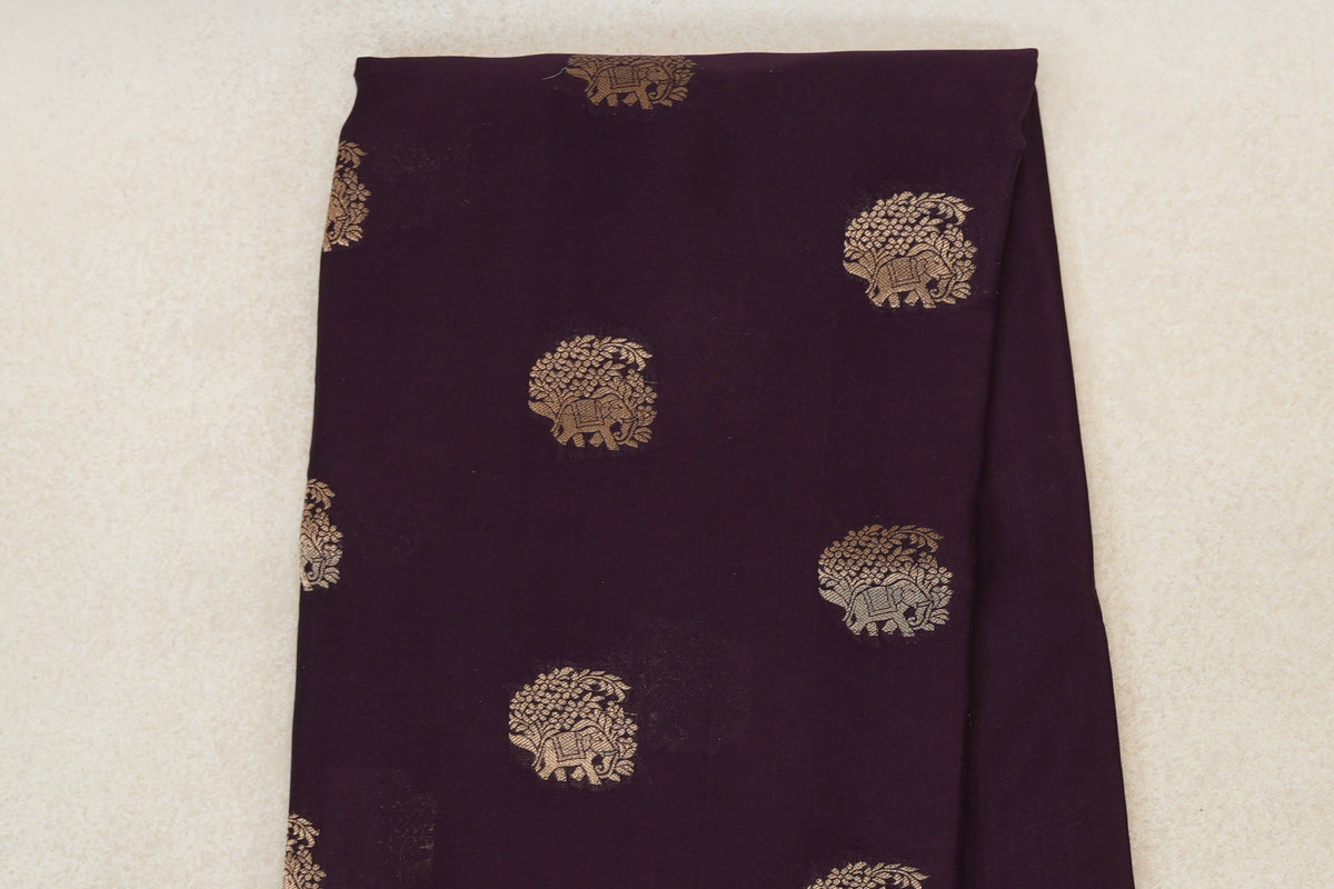 Deep Plum Purple Mysore Silk Sareebody zoom