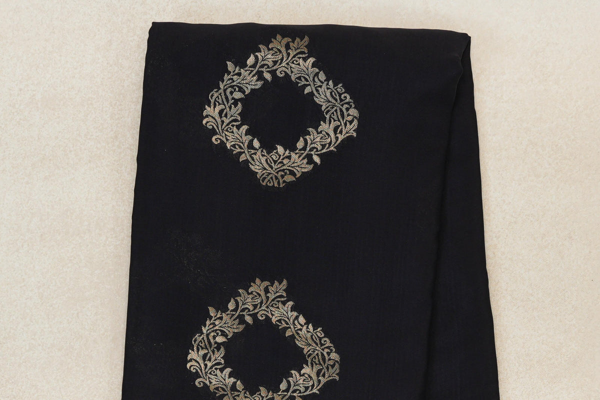 Black Mysore Silk Saree  body zoom