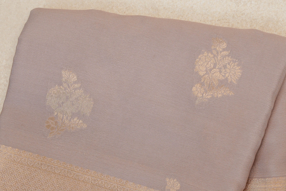 Dark Beige Mysore Silk Sareebody zoom