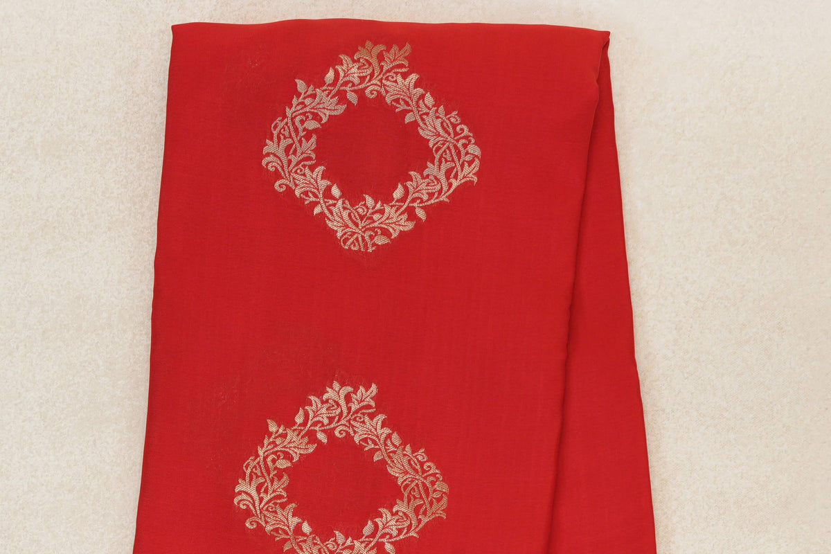 Bright Red Mysore Silk Sareebody zoom