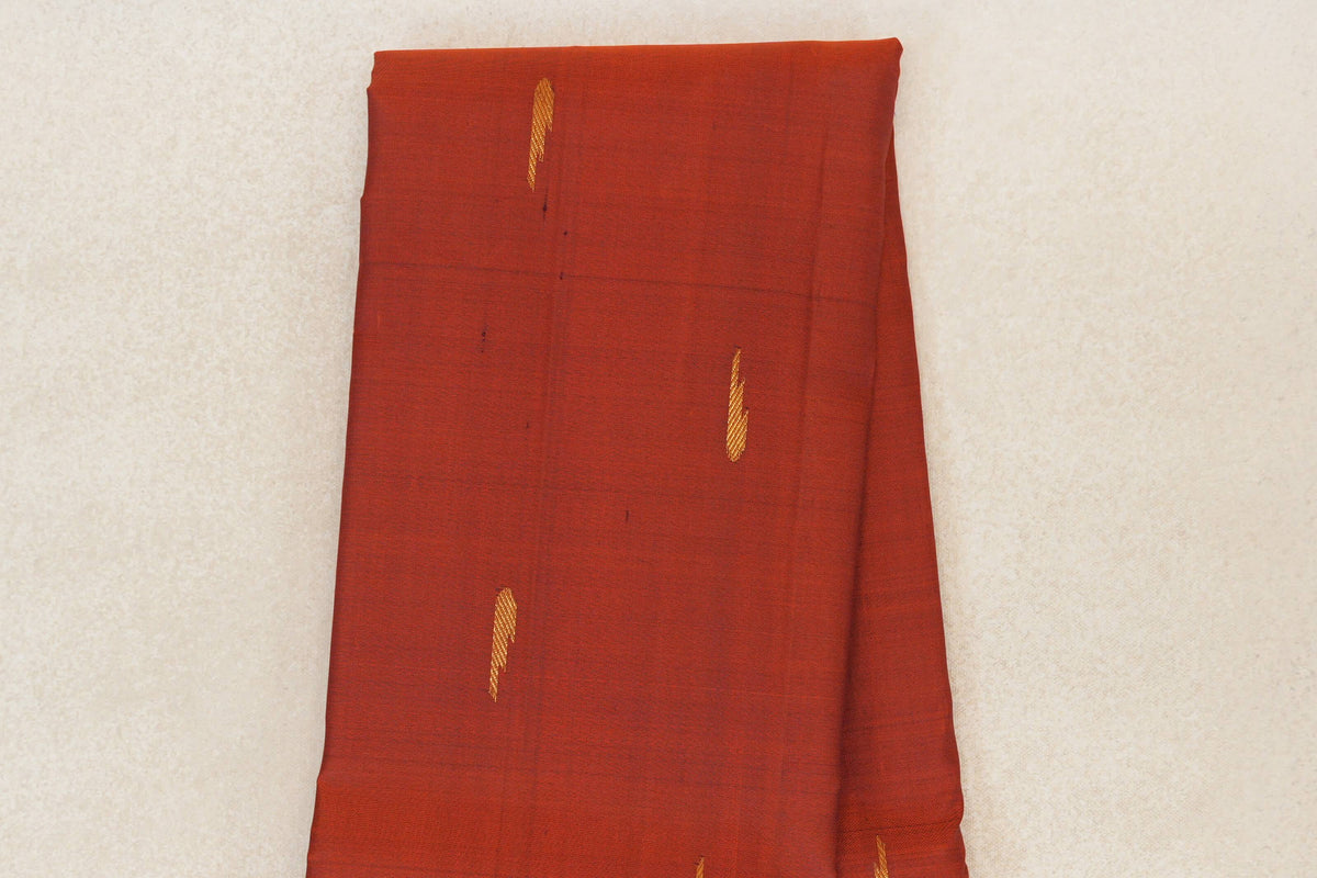 Rust Vintage Kanjivaram Silk Saree body zoom